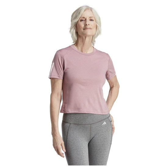 Adidas Γυναικεία κοντομάνικη μπλούζα Train-Essentials 3-Stripes Cropped Tee